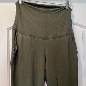A Pea in the Pod Jersey Knit Olive Green Maternity Jogger Pants